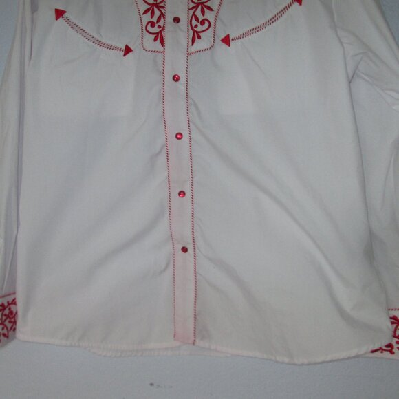 El Señor de los Cielos White Red Snap Mens Sz 2XL Cowboy Western Halloween - Picture 4 of 16